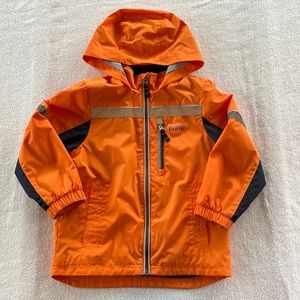 London Fog Fall/ Spring Rain reflective  jacket SZ 5/6- Orange w/ blue accents